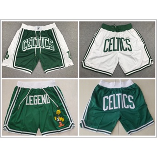 กางเกงขาสั้นบาสเก็ตบอล ปักลาย Boston Celtics สําหรับผู้ชาย