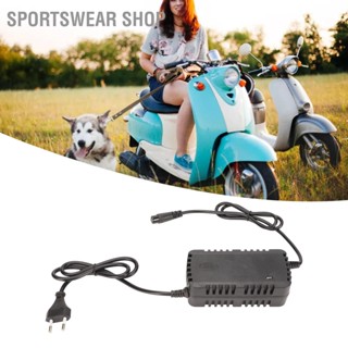 Sportswear Shop เครื่องชาร์จแบตเตอรี่ตะกั่วกรดจักรยานไฟฟ้า 24V 1.6A ทนอุณหภูมิสูง ปลั๊ก Eu 90‐230V