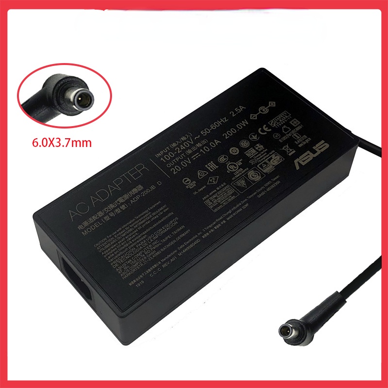 Asus 20V 10A 200W 6.0X3.7 มม.อะแดปเตอร์ AC แล็ปท็อปชาร์จสําหรับ Asus ROG Zephyrus GA503QS GA503QR GA
