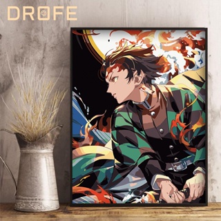 Drofe 【40*50 ซม. ไม่มีกรอบ】ภาพวาดการ์ตูนอนิเมะ ระบายสีตามตัวเลข ไร้กรอบ สําหรับตกแต่งผนังบ้าน