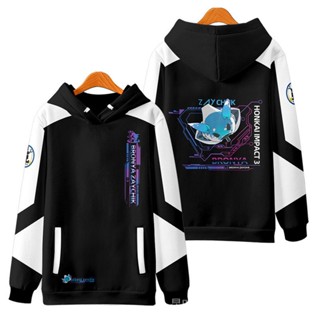 ใหม่ เสื้อกันหนาว เสื้อแจ็กเก็ตแขนยาว มีฮู้ด พิมพ์ลายอนิเมะ Honkai Impact 3 Mobius Bronya Zaychik 3D ทรงหลวม สไตล์ญี่ปุ่น แฟชั่นสําหรับผู้ชาย และผู้หญิง IH4U