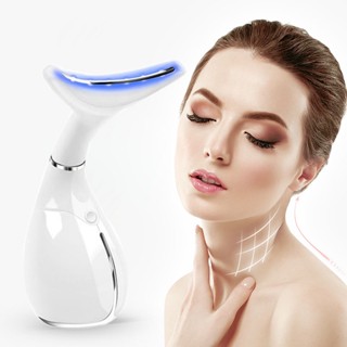 LED Photon Vibration Neck Lifting Skin Tighten Anti Wrinkle Remove Massager Device Neck Skin Care Beauty Instrument ABRU