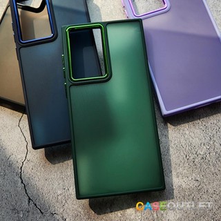 เคส Samsung S22 S23 Ultra S23 plus หลังขุ่น ขอบสี กันกล้อง ขอบเหลี่ยม กันกระแทก ไม่เป็นรอยนิ้วมือ