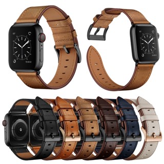 สายนาฬิกาข้อมือ หนังวัวแท้ สําหรับ apple watch 38 มม. 40 มม. 41 มม. 42 มม. 44 มม. 45 มม. iWatch Series 8 7 SE 6 5 4 3 2 1