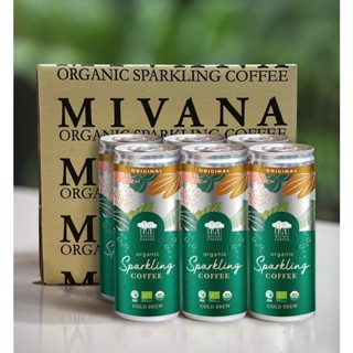 Box Set มีวนา ออร์แกนิก สปาร์คกลิ้ง คอฟฟี่ รสออริจินอล (6 กระป๋อง) MiVana Organic Sparkling Coffee Box Set, Original