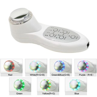 Portable 7 LED Photon Ultrasonic Facial Skin Care Cleaner Anti Aging Wrinkle Remover Beauty Massager O7XJ