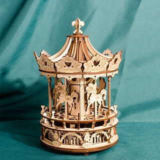 กล่องดนตรีไม้ รูปม้าหมุน 3d สามมิติ ของขวัญวันเกิด สําหรับนั…