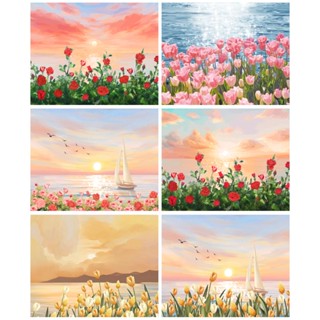 Ruopoty กรอบรูปอะคริลิค ลายดอกไม้ ขนาด 60x75 ซม. 50x65 ซม. 40x50 ซม. สําหรับตกแต่งผนังบ้าน ห้องนั่งเล่น