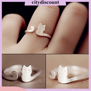 &lt;citydiscount&gt;  City_Women Sliver Plated Adjustable แหวนปรับได้