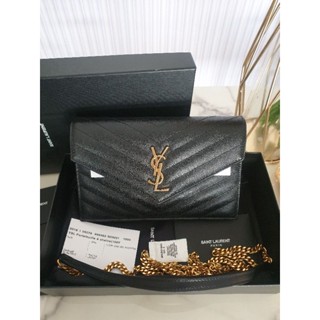 like new ysl wallet on chain 7.5" สวยใหม่มาก แท้100%