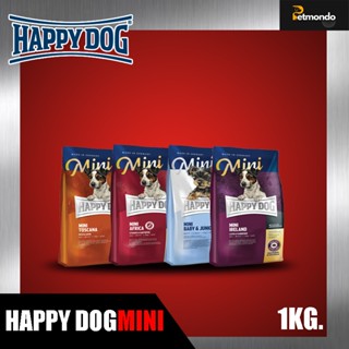 Happy Dog MIni อาหารสำหรับสุนัขโตและลูกสุนัขพันธุ์เล็ก สูตรสมบูรณ์ดูแลครบทั้งร่างกาย ขนาด 1kg.