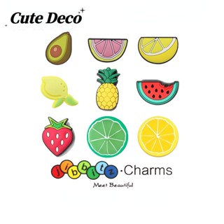 CROCS 【Cute Deco】กระดุมเรซิ่น รูปผลไม้น่ารัก องุ่น สตรอเบอร์รี่ ทุเรียน พีช ลูกทุเรียน จิบบิทซ์ น่ารัก สําหรับตกแต่งรองเท้า 10 แบบ