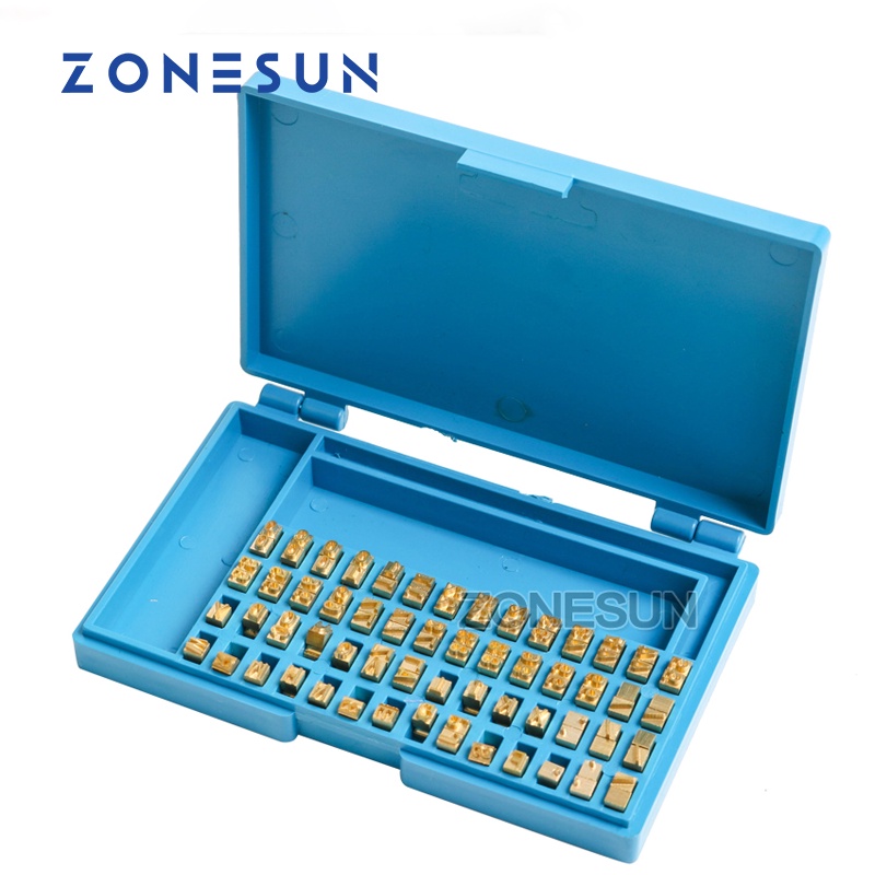 ZONESUN ทองเหลืองตัวอักษรชุดเปลี่ยนแสตมป์สําหรับ MY-380F MY-380FW เครื่องพิมพ์ร้อนเครื่องเข้ารหัสวันหมดอายุการพิมพ์หมายเลขชุด