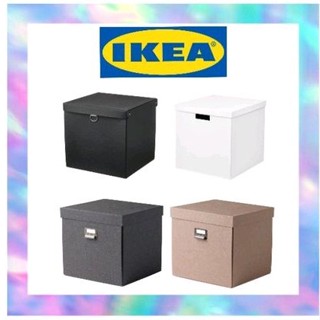 IKEA, แท้,กล่องอิเกีย,อีเกีย, ikea,กล่องพร้อมฝาปิดTJENA,ดำ,กล่องเก็บเอกสารอิเกีย,อีเกีย,กล่องเก็บหนังสือ,กล่องเก็บของ