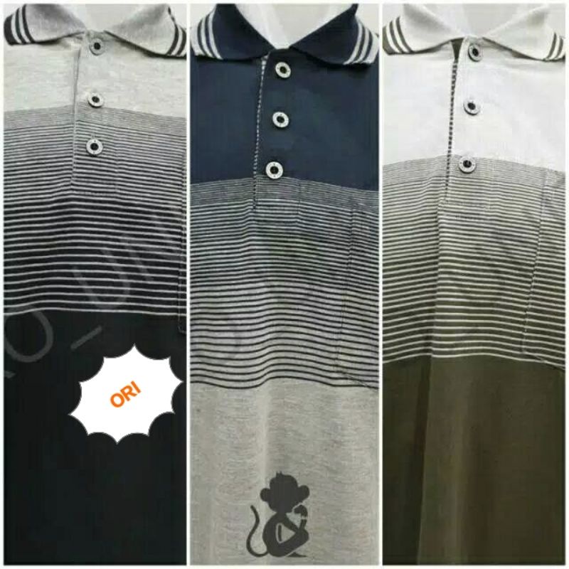 KATUN UNITITIZER Z02T65 XXL XL เสื้อโปโลผู้ชาย POCKET Xtra แถบบล็อกขนาดใหญ่ TC Wangki กระเป๋าคอปกลาย