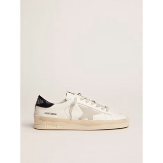 รองเท้า Golden Goose/GGDB Stardan sneakers with ice-gray suede star and glossy black leather heel tab