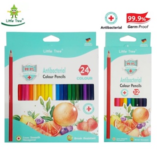 Little tree ดินสอสีไม้ แอนตี้แบคทีเรีย Antibacterial Colour Pencil 99% 12 สี และ 24 สี