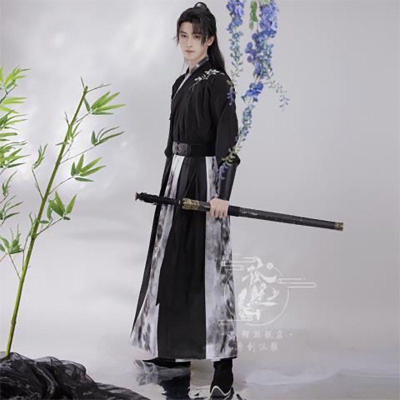 Plus Size 3xl Hanfu Men Ancient Chinese Hanfu Set Male Cosplay Costume Summer Party Hanfu Black Outfit For Men Large Siz #4