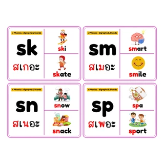 แฟลชการ์ด บัตรคำโฟนิค สื่อการเรียนรู้ภาษาอังกฤษ พัฒนาการเรียนรู้