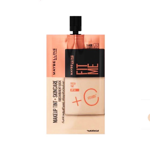 เมย์เบลลีน ฟิตมี เฟรช ทิ้นท์ Maybelline Fit Me Fresh Tint SPF50 + Vit C แบบซอง 5 ml. ครีมรองพื้นทิ้น
