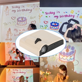 COMELY Projection lampHappy Birthday Projector โคมไฟโปรเจคเตอร์ เกาหลี Ins influencer Party ห้องเด็กของขวัญ Girl