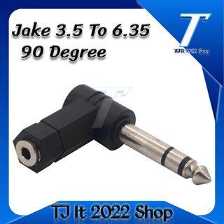 Adapter Jack Audio 3.5mm Female Ke 6.35mm Male Sudut Kanan Untuk Headphone