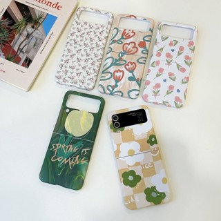 เคสโทรศัพท์แบบแข็ง กันกระแทก ลายภาพวาดสีน้ํามัน รูปดอกทิวลิป สําหรับ Samsung Galaxy Z Flip 3 5G Galaxy Z Flip 4 PC