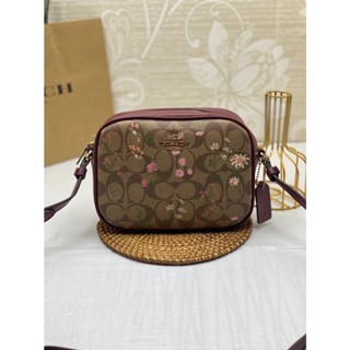 COACH CA719 MINI JAMIE CAMERA BAG IN SIGNATURE CANVAS WITH WILDFLOWER PRINT