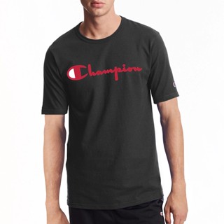 Champion เสื้อยืด แขนสั้น พิมพ์ลายฉลากคู่ สไตล์คลาสสิก แฟชั่นคู่รัก