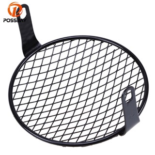 POSSBAY 6.3&amp;quot; Retro Motorcycle Headlights Grille Cover Guard Grilled Diamond Cover Cafe Racer For Side Mount Headlam