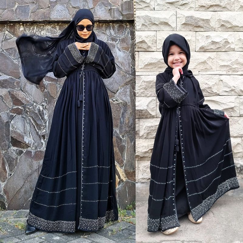 Abaya Dress Party Gamis Maxi Blink2 Haura Swarovski Trend Simple Abayacollection
