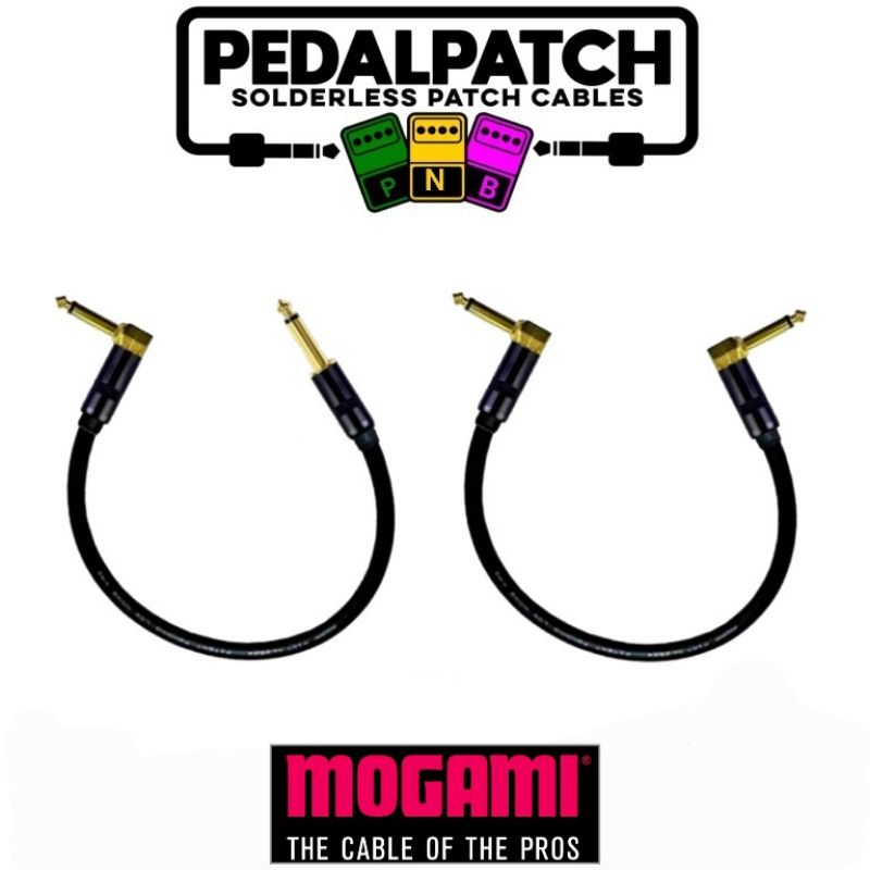 PNB PATCH CABLE  สายพ่วงเอฟเฟค RIGHT ANGLE (BLACK-GOLD) ใช้สายสัญญาณเสียง MOGAMI 2319  เลือกแบบสายแล
