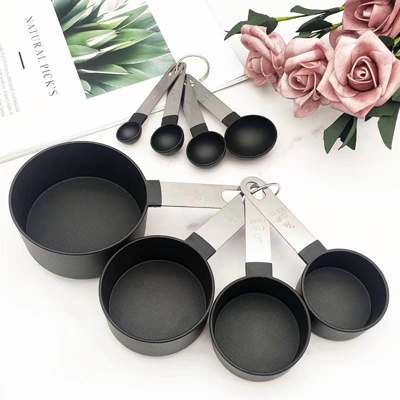 ชุดช้อนตวง 8ชิ้น พลาสติกเกรดอาหาร มี2สี สเกลใส ใช้งานง่าย อุปกรณ์เบเกอรี่ - รูปที่ 2