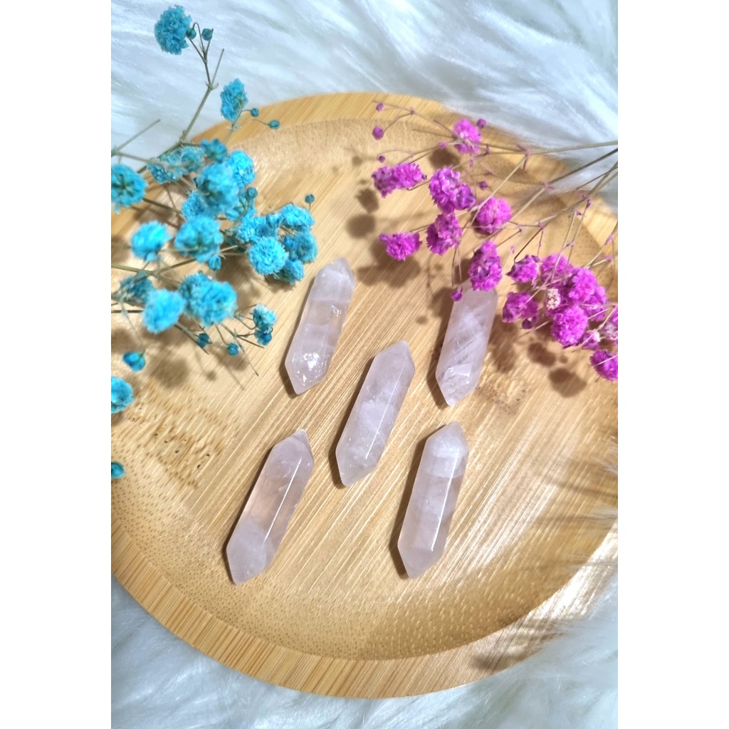 SG INSTOCKท้องถิ่น Rose Quartz Double Terminated Points / Rose Quartz DT