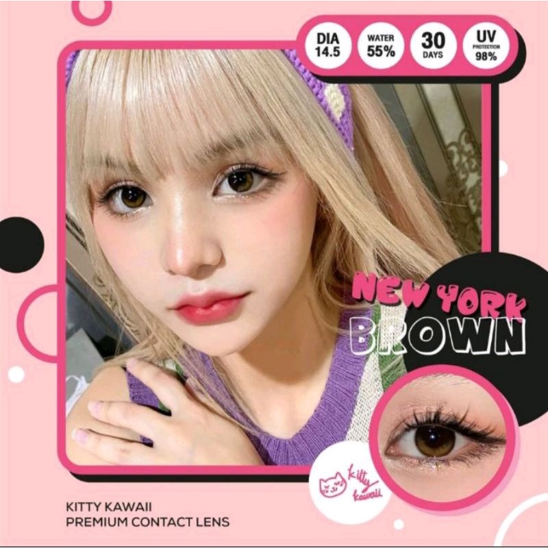 คอนแทคเลนส์ รุ่น New York / NewYork สีเทา/ตาล Gray/Brown มีค่าสายตา (0.00)-(-10.00)
