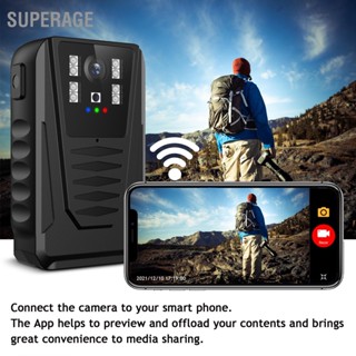 Superage กล้องตํารวจ Wifi 1080P กันน้ํา แบบพกพา พร้อมบันทึกเสียง สวมใส่ได้ สําหรับบังคับใช้กฎหมาย