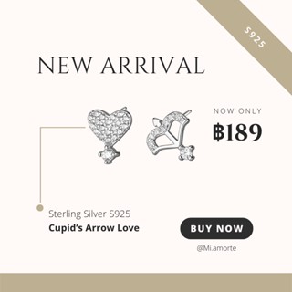 Mi.amorte ♡ ต่างหูเงินแท้ S925 ♡ Cupids Arrow love-