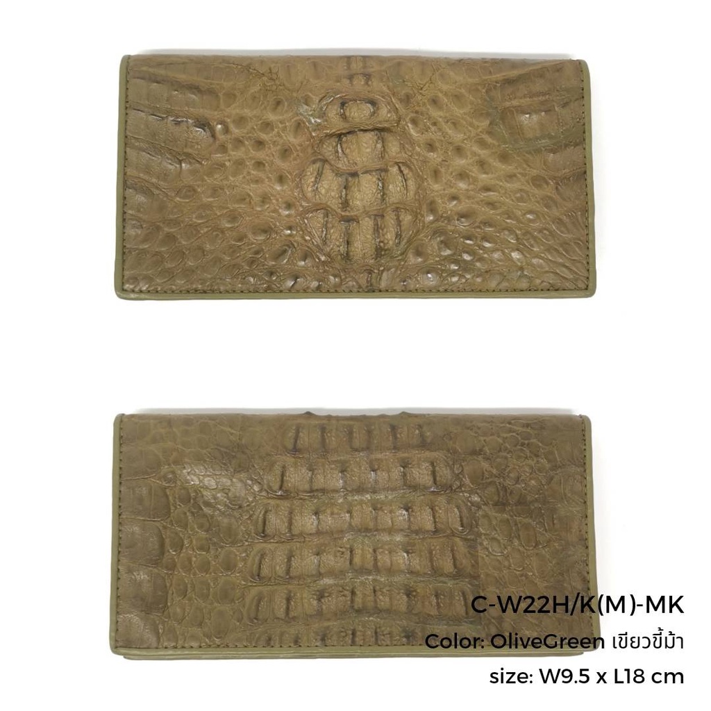 Prang Crocodile Leather Long Bi-fold Wallet กระเป๋าสตางค์ สองพับยาว หนังจระเข้ C-W22H/K(M)-MK