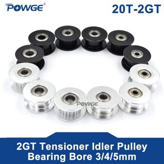 POWGE 2M 2MGT 2GT 20 Teeth Synchronous Wheel Idle Pulley Bore 5mm with Bearing with Teeth or No Teeth for Belt width 6mm