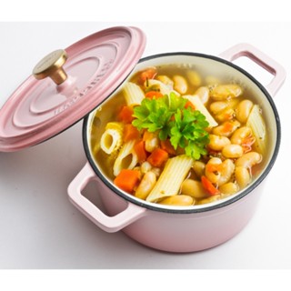 Little Happiness 18cm enamel pot enamel stew pot domestic cast iron pot casserole stew pot soup stew pot