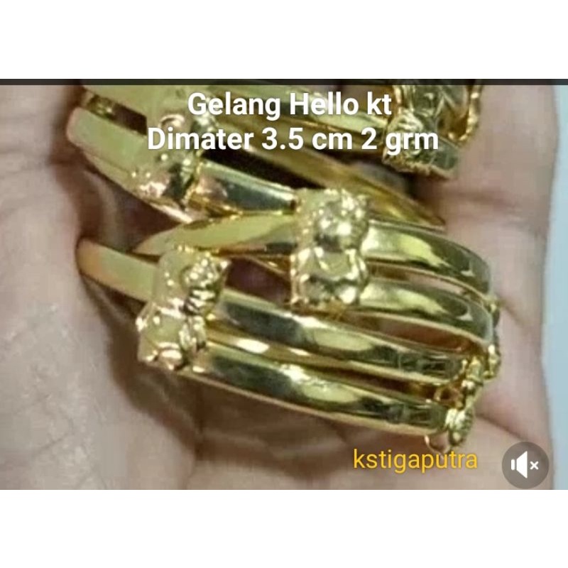 Hello Kitty Childrens Slot Bracelet 925 Silver 24K Gold Plated