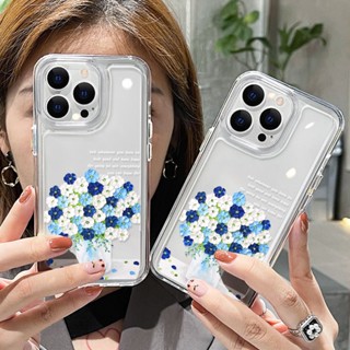 TPU ดอกไม้ใสเคสมือถือFor Iphone 14 Pro Max 11 12 13 Pro Max X Xs Max 7 8 Plus 14ProMax 7plus 8plus SE 2022 เคสอคิลิคนิ่ม