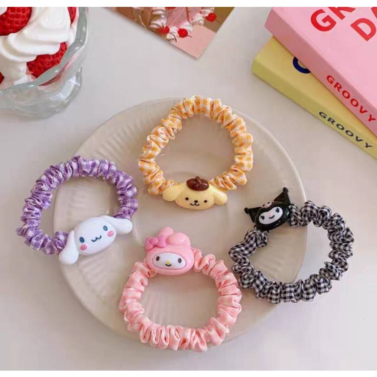 ABV-ยางรัดผมการ์ตูน sanrio ยางมัดผมเกาหลี (พร้อมส่งจากไทย)