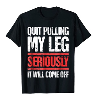 ขายดี!Distressed Funny Present For Leg Amputee T-Shirt T Shirts For Men Design Tops &amp;amp; Tees Retro Geek Cotton   huom