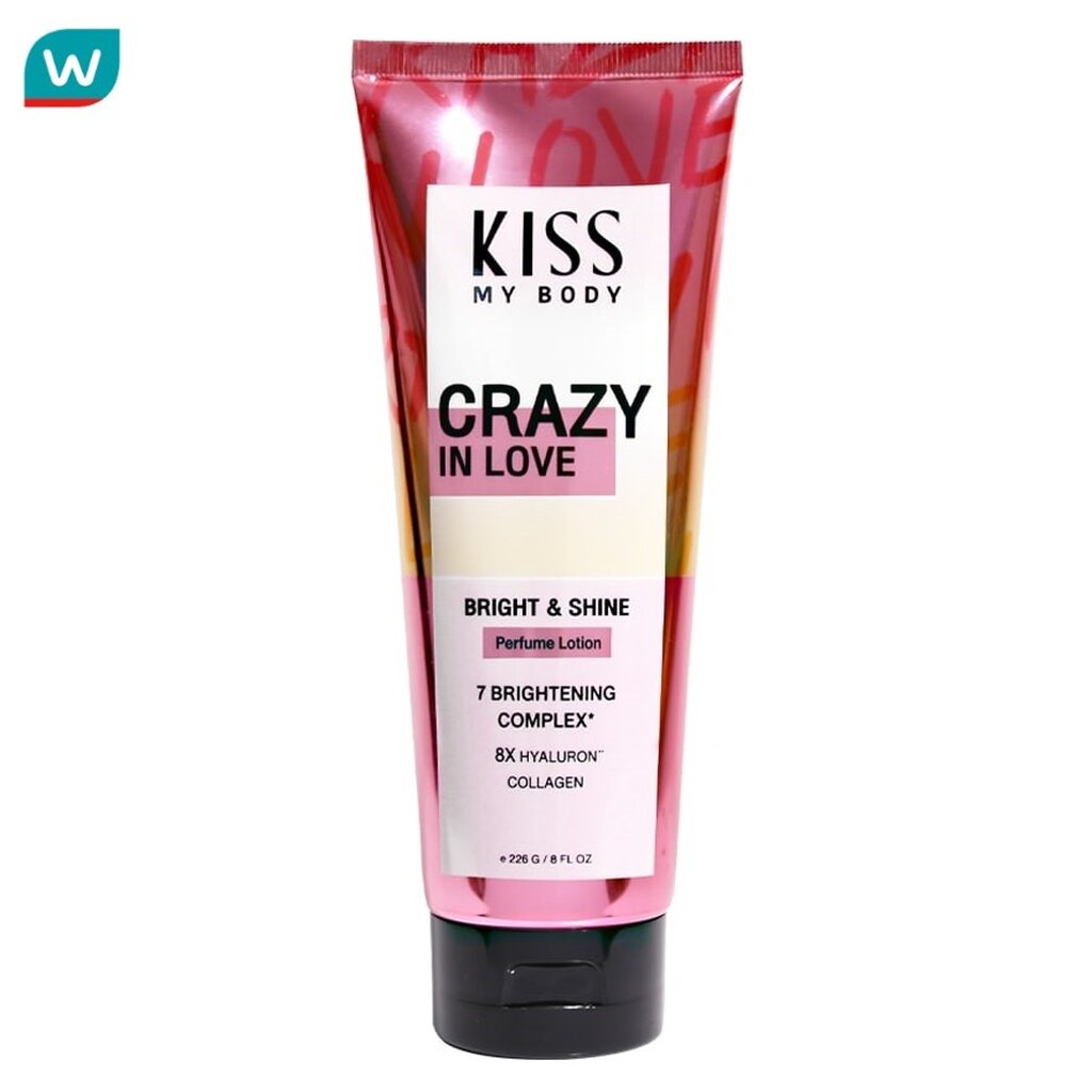 Kiss My Body คิส มาย บอดี้ ไบร์ท แอนด์ ชายน์ เพอร์ฟูม โลชั่น เครซี่ อิน เลิฟ 226 กรัม โลชั่นน้ำหอม