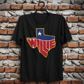 เสื้อยืด พิมพ์ลายแผนที่ Willie Nelson Texas สไตล์เรโทร สําหรับผู้ชายS-5XL