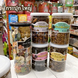 Khunoo Hamster หนอนนกอบแห้ง จิ้งหรีด สะดิ้ง หนอนไหมอบแห้ง ผักผลไม้อบแห้ง สำหรับหนูแฮมสเตอร์ เม่นแคร