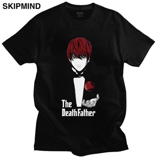 เสื้อคู่วินเทจ ผู้ชายมังงะตายโน้ตแสง Yagami เสื้อยืดแขนสั้นผ้าฝ้ายเสื้อยืดสันทนาการอะนิเมะทีเสื้อญี่ปุ่นการ์ตูนแฟนเครื่อ