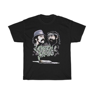 [COD]เสื้อยืด พิมพ์ลายภาพยนตร์ Cheech and Chong สีดํา สําหรับผู้ชายS-5XL