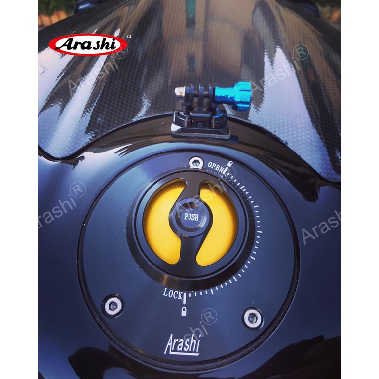 ARASHI รถจักรยานยนต์ CNC Keyless การใช้ถัง CapTanks ฝาครอบและล็อคอย่างรวดเร็วสําหรับ KAWASAKI NINJA 